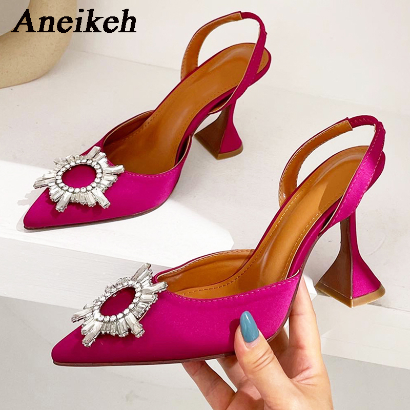 Luxury Bags And Shoes - Aneikeh Brand Women Silk High Heels