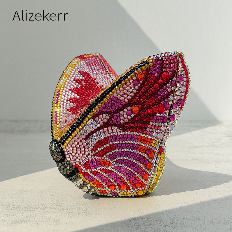 Luxury Bags Classy - Alizekerr Butterfly Shaped Crystal Evening Bags