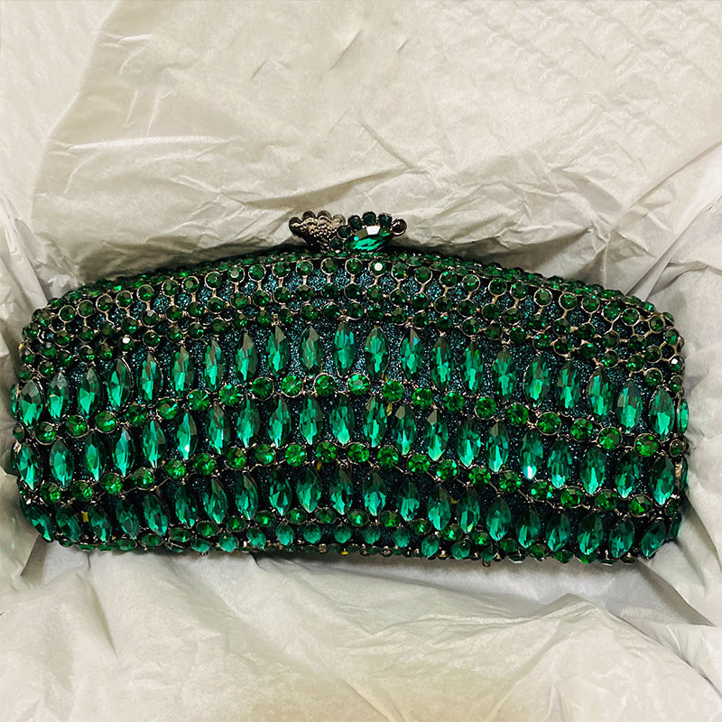 Luxury Green Rhinestone Evenin - Luxury Bags Green のレビューと価格
