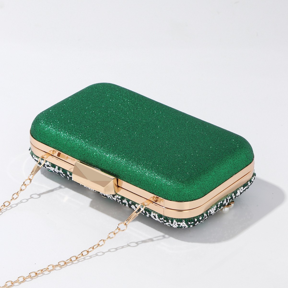 Luxury Rhinestone & Pearl Embe - Luxury Bags Green のレビューと価格