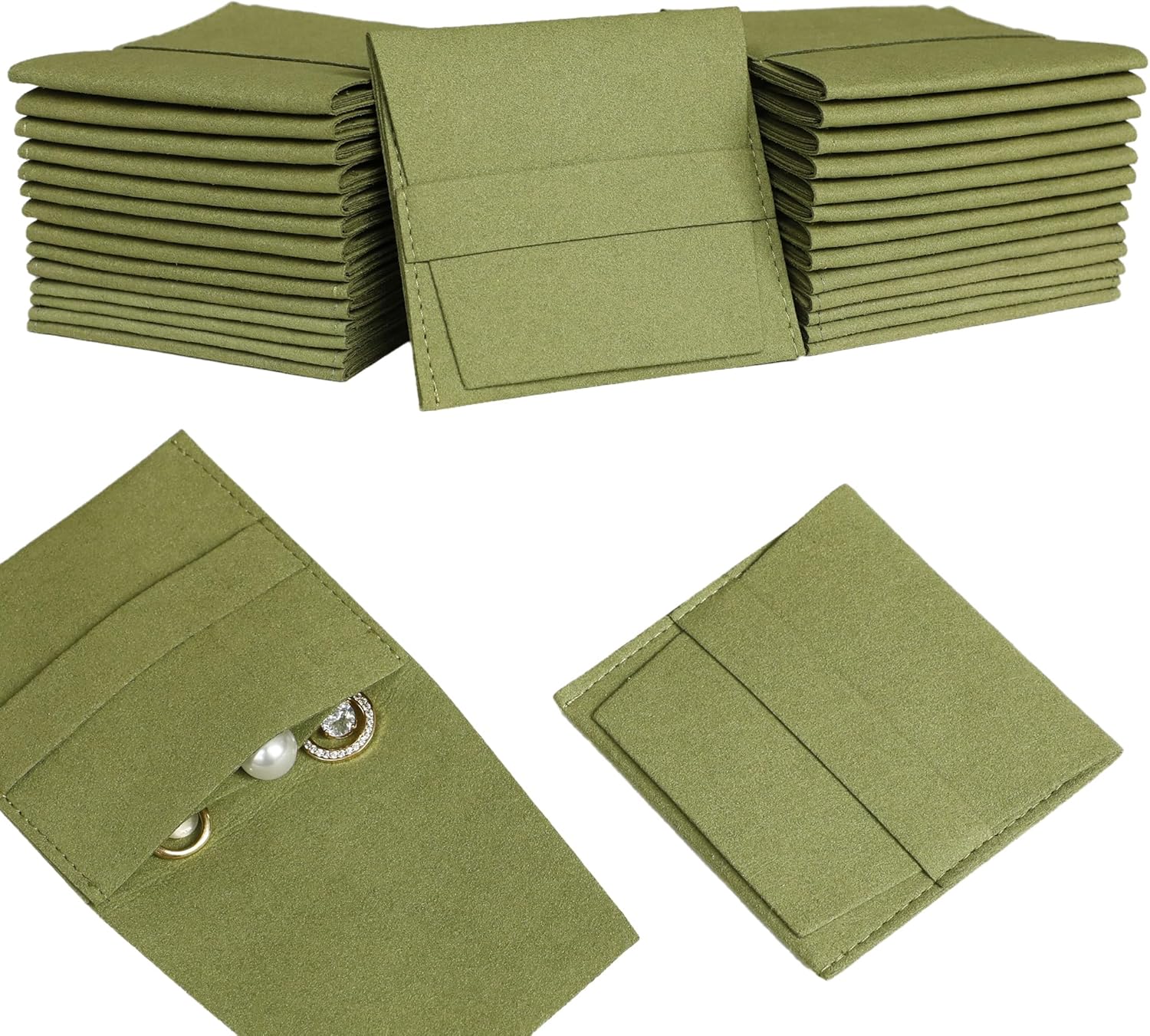 40pcs Green Microfiber Jewelry - Luxury Bags Green のレビューと価格