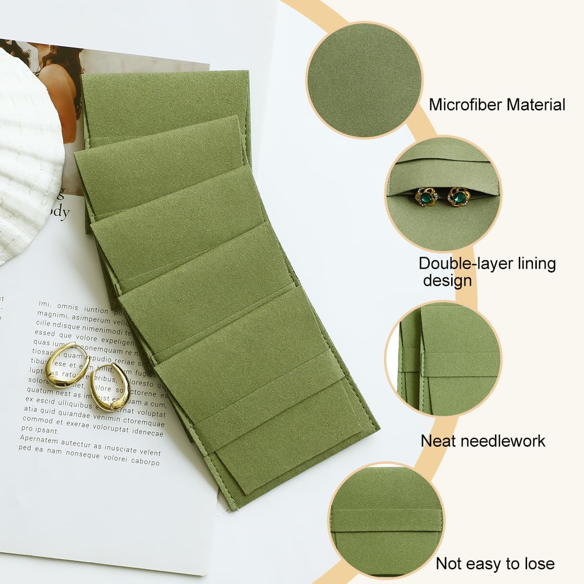 40pcs Green Microfiber Jewelry - Luxury Bags Green のレビューと価格