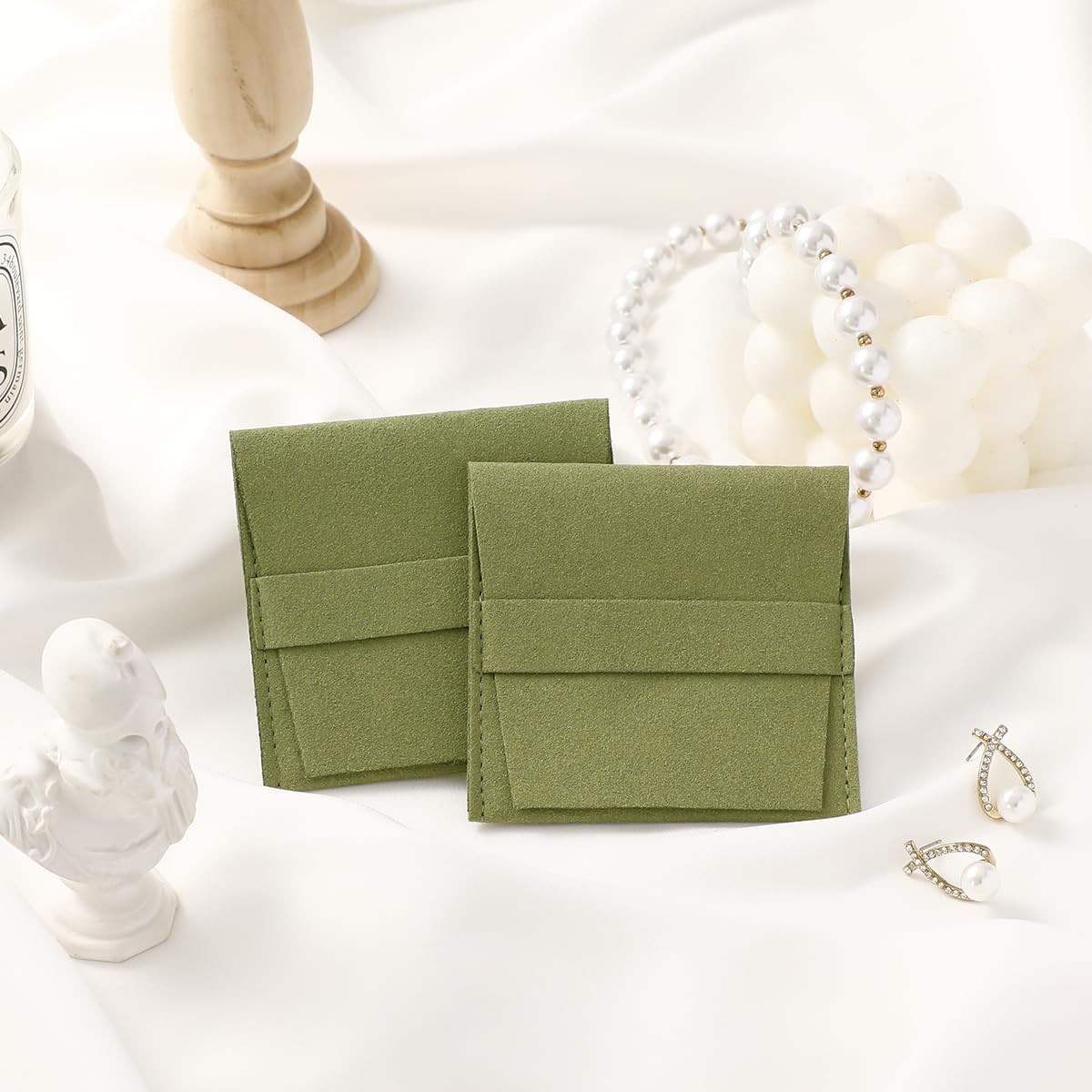 40pcs Green Microfiber Jewelry - Luxury Bags Green のレビューと価格