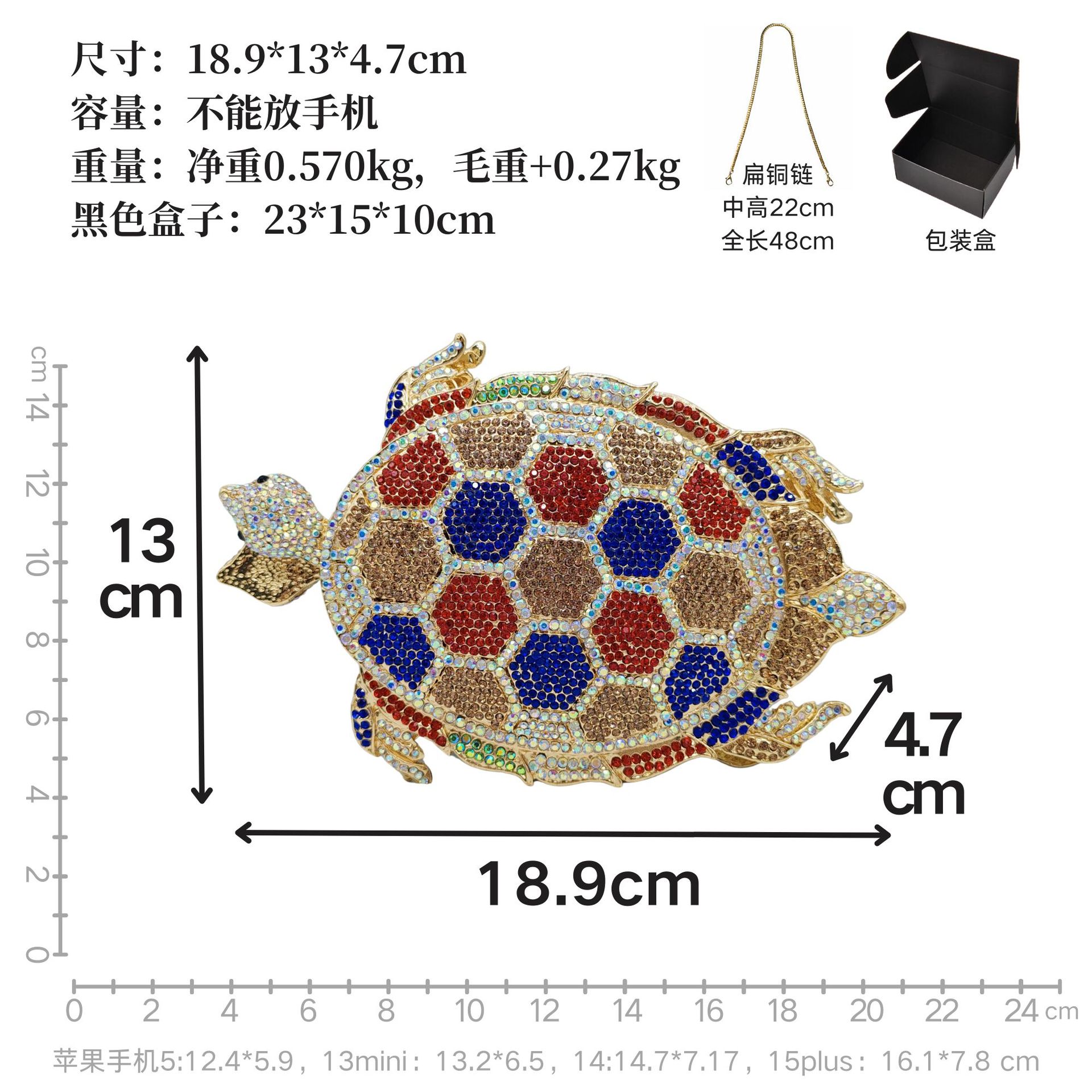 Turtle-Shaped Rhinestone Eveni - Luxury Bags Green のレビューと価格