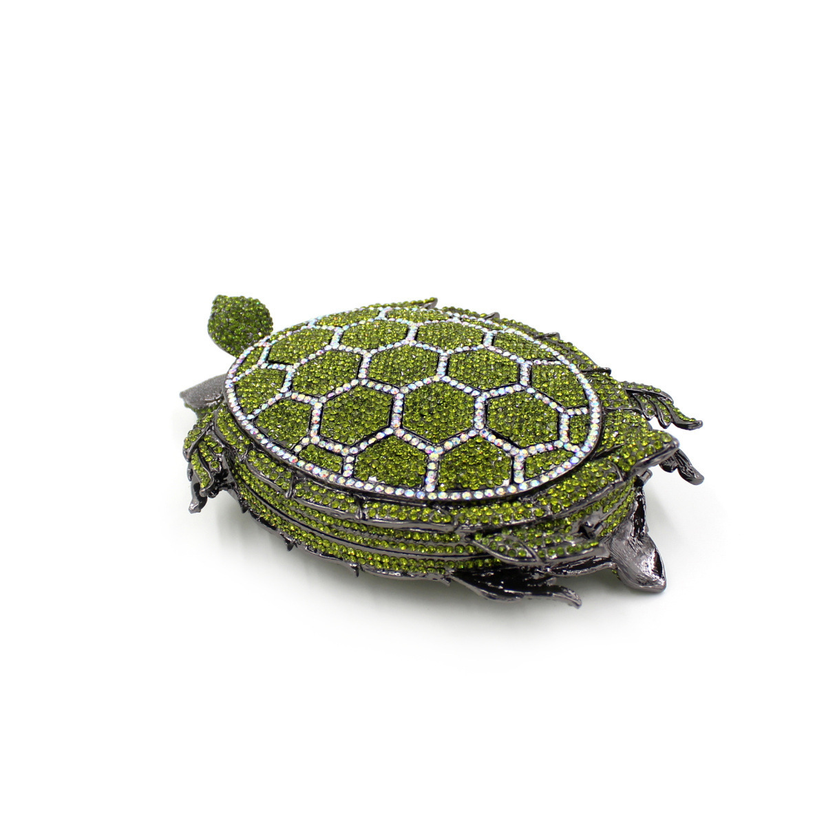 Turtle-Shaped Rhinestone Eveni - Luxury Bags Green のレビューと価格