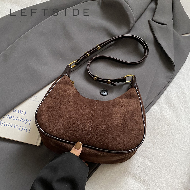 LEFTSIDE Women Small Suede Sho - Luxury Bags Trend 2025 のレビューと価格