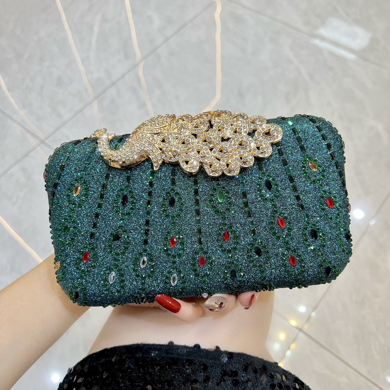Fashion Diamond-Encrusted Clut - Luxury Bags Green のレビューと価格