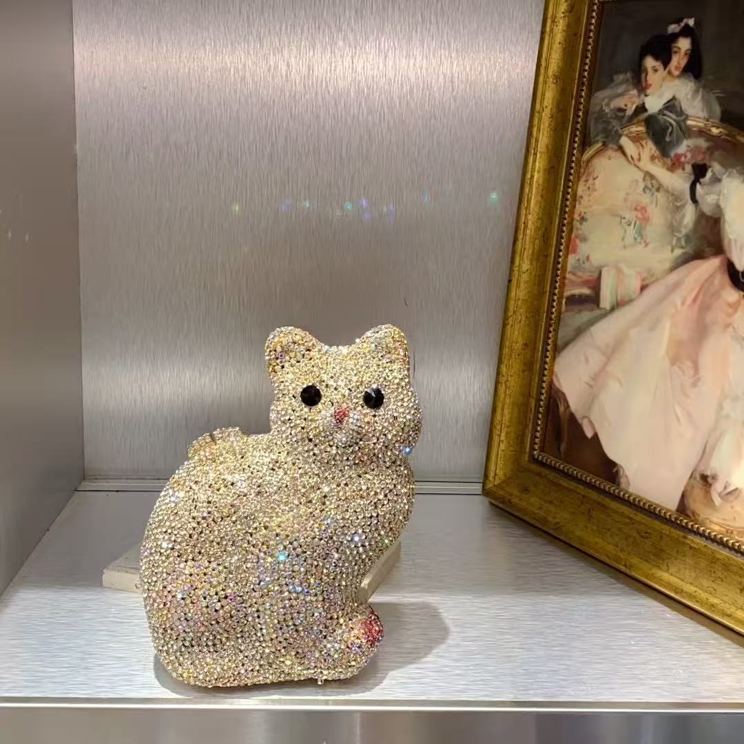 Gold Cute Cat Shape Women Hand - Luxury Bags Cute のレビューと価格