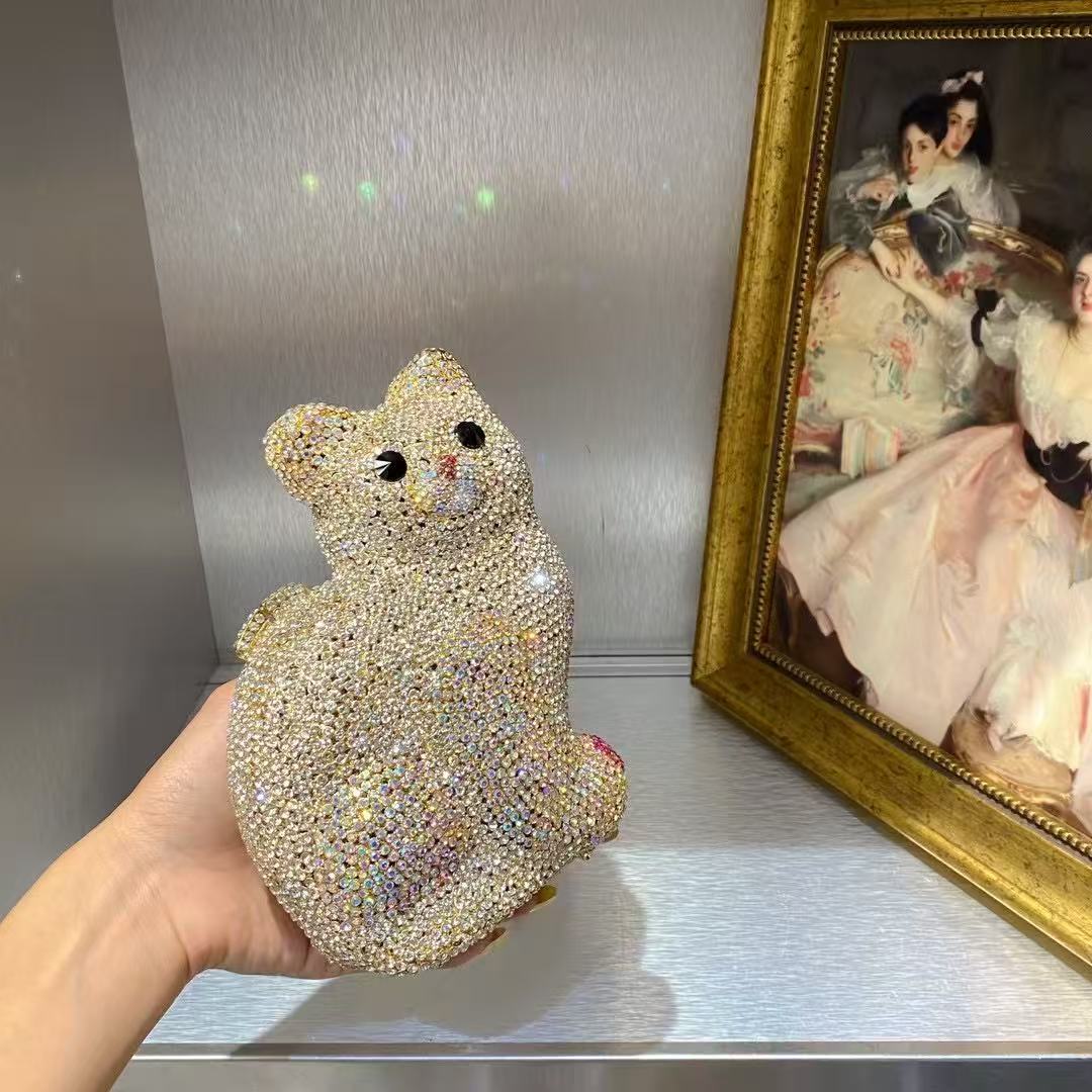Gold Cute Cat Shape Women Hand - Luxury Bags Cute のレビューと価格
