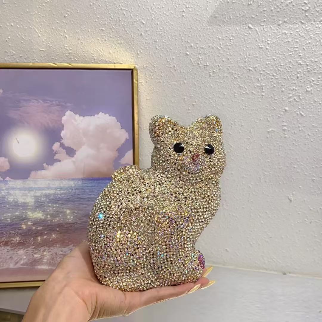 Gold Cute Cat Shape Women Hand - Luxury Bags Cute のレビューと価格