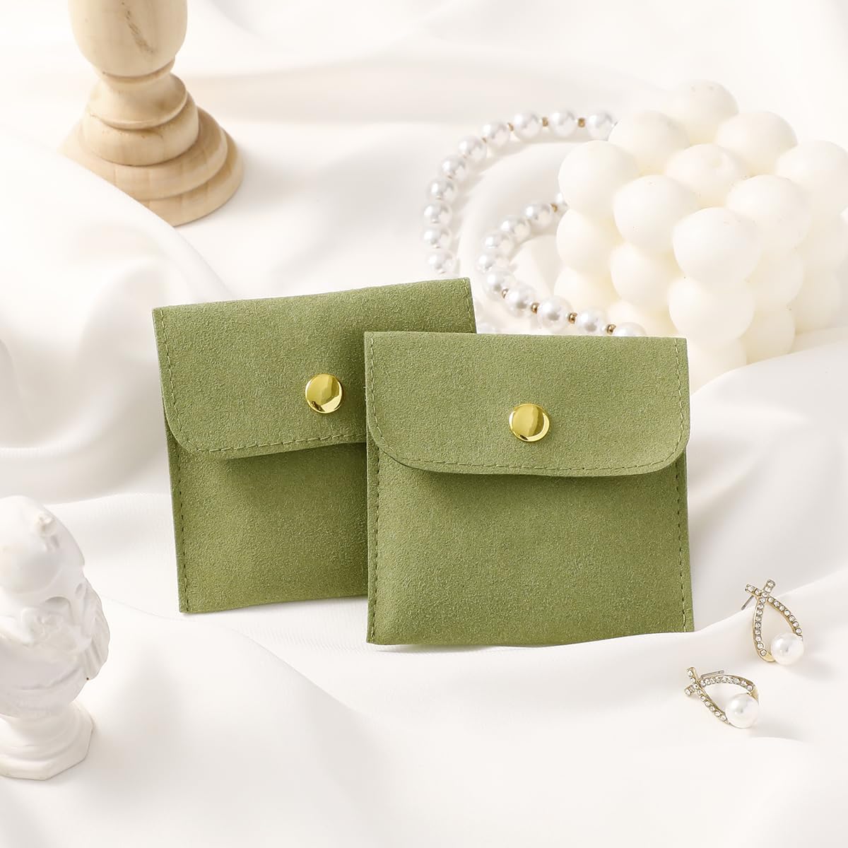 10 Pcs Green Microfiber Jewelr - Luxury Bags Green のレビューと価格