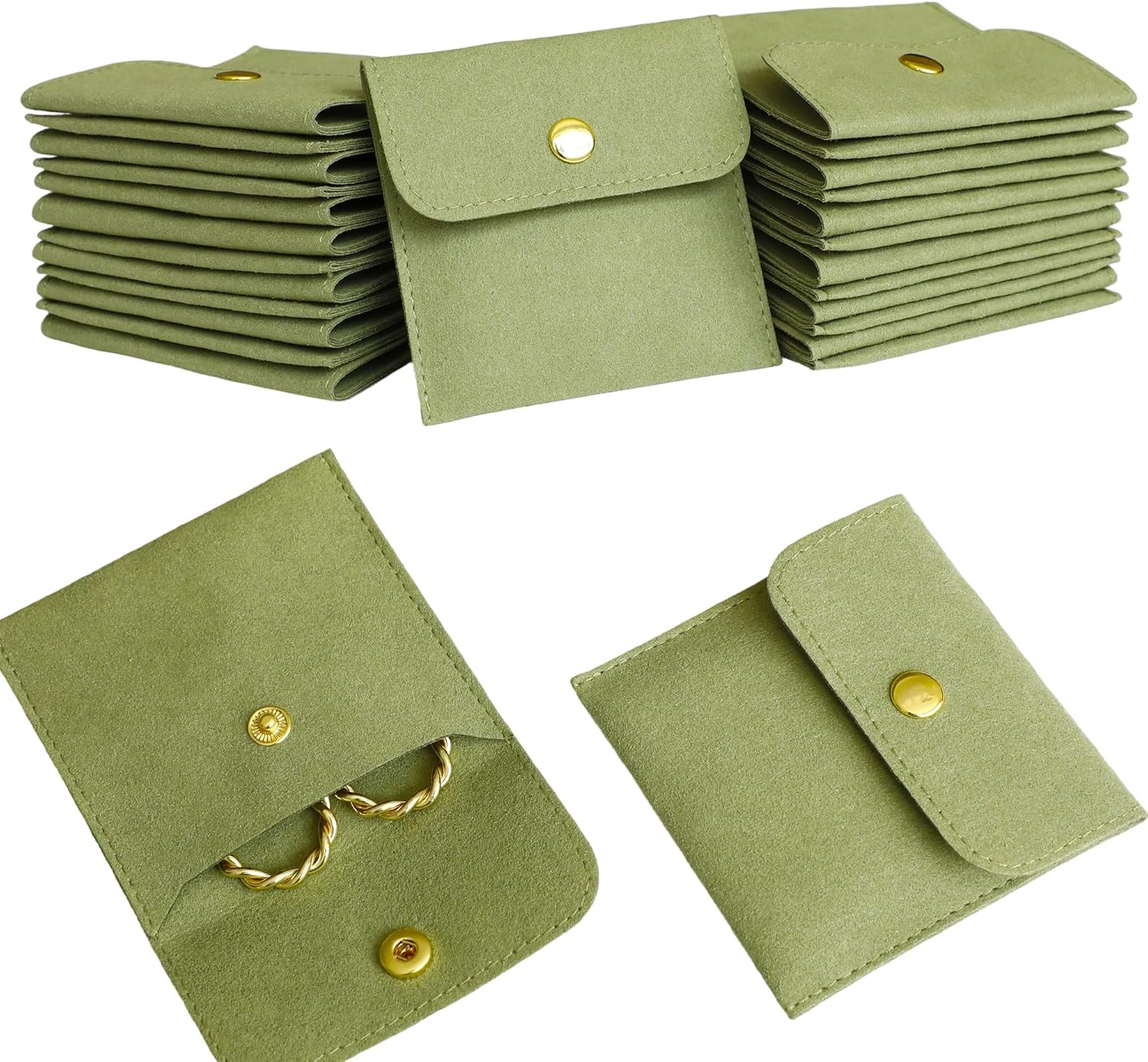 10 Pcs Green Microfiber Jewelr - Luxury Bags Green のレビューと価格